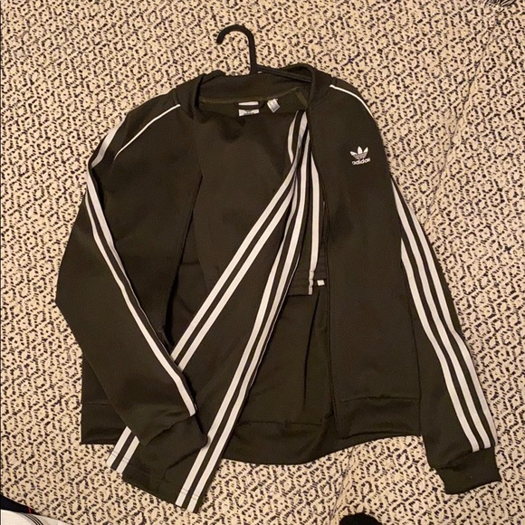 Olive green adidas tracksuit